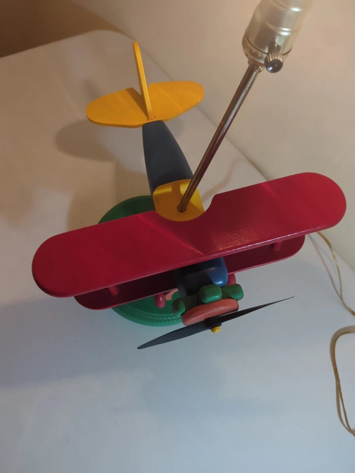 Base de lámpara de dormitorio o mesa vintage para niños de 14x19" colores primarios Foto 3 de 4