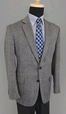 Stafford 42R Wool Blazer Men Gray Birdseye Sport Coat 2 Button Jacket