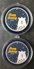 Two 2021 Apmex 1oz Silver Happy Holidays Colorized Rounds in Ornament Capsules