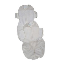 2 Happiest Baby Snoo Sleep Sacks Zip Swaddle Size S 0-2 Mo Size M 2-4 Mo White