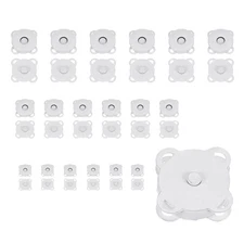 18 Sets Metal Sew On Snaps Buttons Fasteners Press Studs for Sewing White