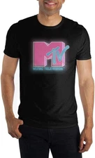 MTV Mens Music Televsion Retro MTV Logo Black Shirt New S, L, 2XL