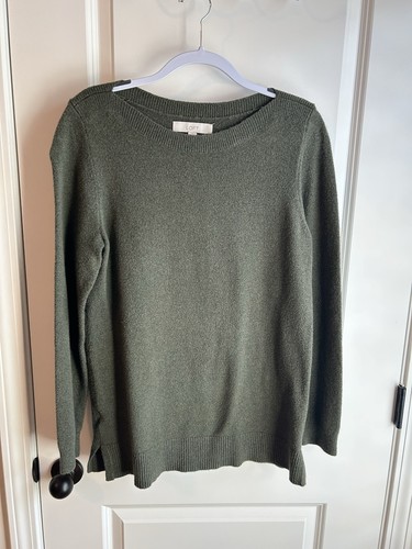 ANN TAYLOR LOFT grüner Langarmpullover mit Rundhalsausschnitt Größe Damen Large - Bild 1 von 2
