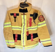 Childs Firefighter Fireman Costume Jacket Coat Only Halloween Kids Size 7-8