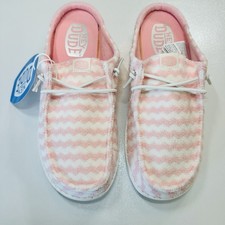 Hey Dude Women  s Size 7 Wendy Slip Terry Pink and White Shoes New