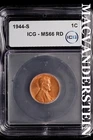 1944-S Lincoln Wheat Cent-ICG MS 66 RD Choice Gem BU No Reserve #SLL635