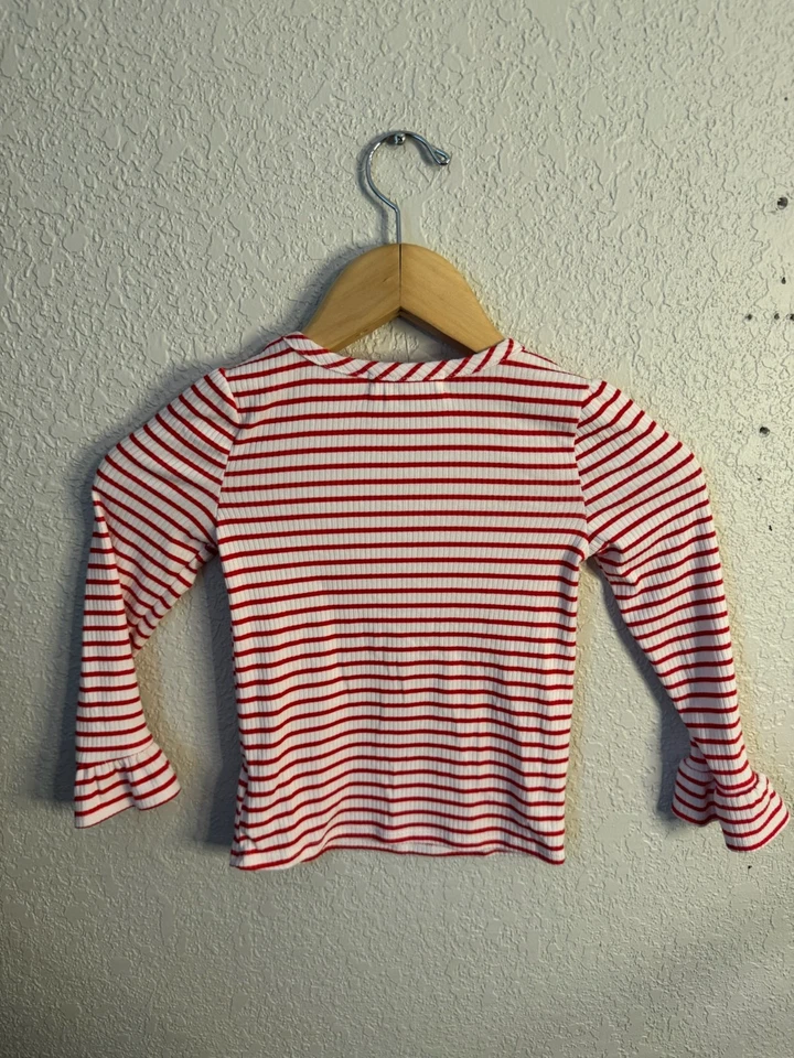 young Hearts Girls 2pice Dress Reindeer Strips Toddler Size 4T - Image 4 of 4