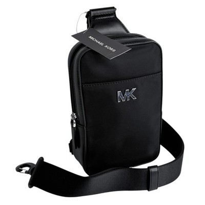 Michael Kors Everett Sling Flight Crossbody Bag Black Handbag Mens Womens 8'' New