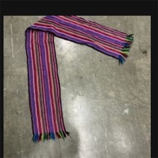 Vivid Rainbow Scarf With Fringe.