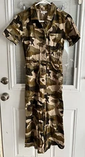 Madewell Jumpsuit Camo Wide-Leg Utility Sz 00 NWOT Button Front Tie Waist Pocket