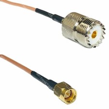 36 inch RG316 UHF SO239 female PL259 to SMA male plug crimp Cable pigtail USA