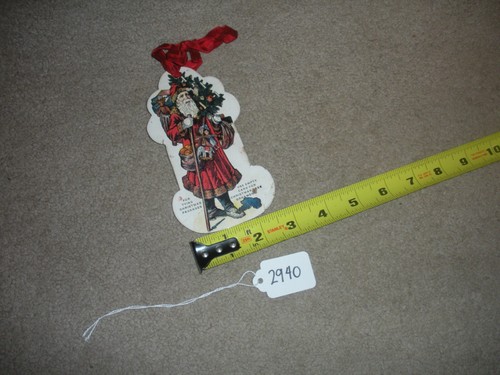 VINTAGE ANTIQUE Die Cut Victorian Christmas Santa Claus Card Gift Tag - Picture 8 of 8