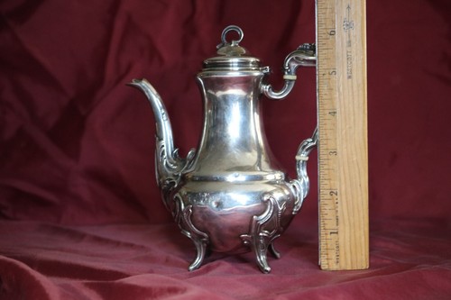 ANTICA PICCOLA TEIERA ROCOCO in argento sterling .950 francese XIX secolo così com'è 223,5 grammi - Foto 3 di 14