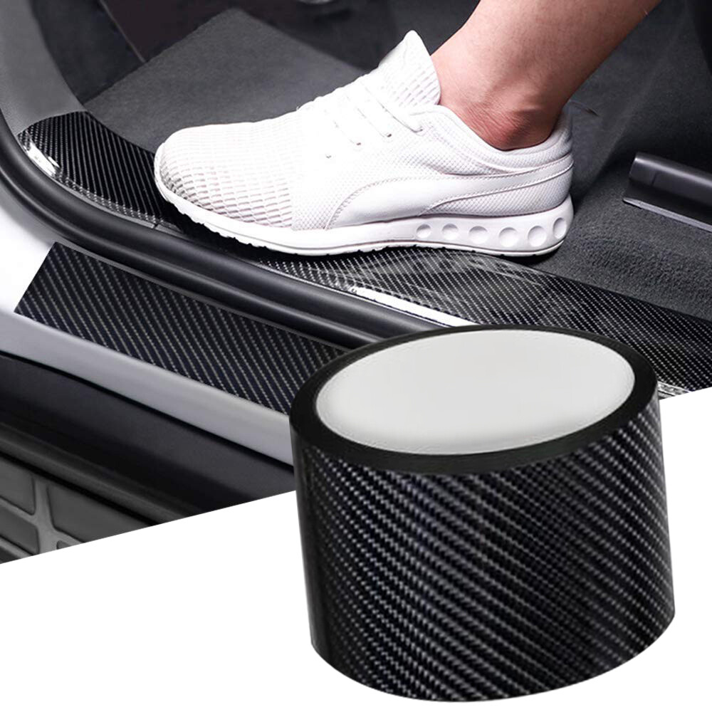 Car Carbon Plate Door Fiber Bumper Sill Anti Cover Scuff Scratch Sticker 7CMx3m