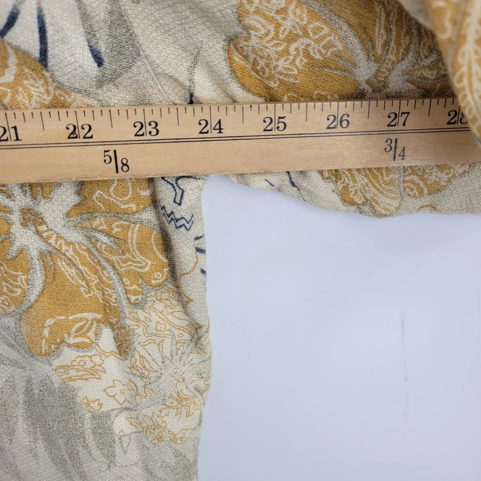 Camisa Hawaiana Fieldmaster Para Hombre Grande Bronceada Amarilla Floral Tropical Manga Corta Foto 4 de 4