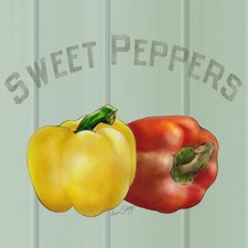 Ceramic Backsplash Tile Mural Fruit Vegetable Kitchen/Bathroom - Sweet Peppers
