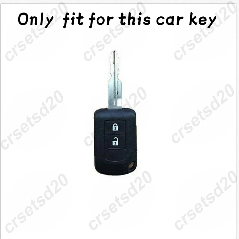 Funda protectora de fibra de carbono para llave de coche para Mitsubishi Mirage Outlander Lance Foto 2 de 4