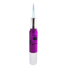 Pen Jet Butane Torch Lighter Safety Lock & Adjustable Flame Refillable Purple