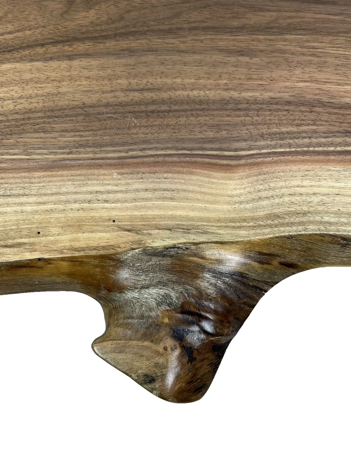 Bread Cheese Board Tray Walnut Wood Criscola Stones Metal Handles Handmade Party - Image 4 of 4