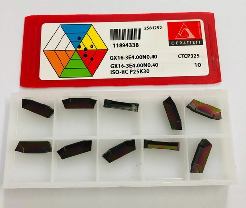 CERATIZIT GX16-3E4.00N0.40 CTCP325 CARBIDE GROOVING INSERT NEW 10 pcs ...