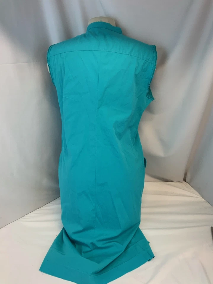 Vestido Michael Kors sem mangas tamanho 4 azul água algodão stretch Md Itália YGI G1-243 - Imagem 4 de 4