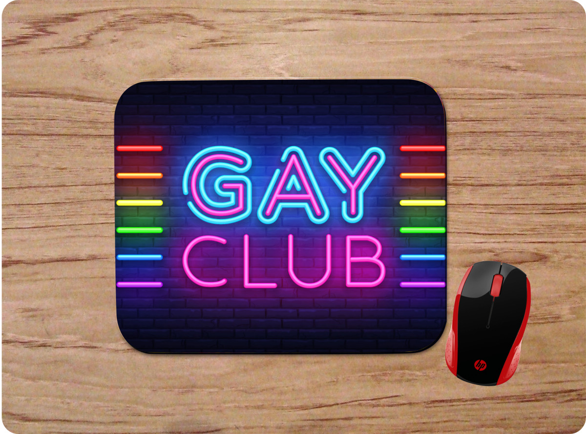 GAY CLUB NEON SIGN PRIDE LGBT CUSTOM MOUSE PAD COMPUTER GAMING NON-SLIP  NEOPRENE