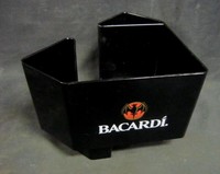 Bacardi Rum Hard Plastic Utensil, Straw, Napkin Holder, Black With Logos 7031 Bacardi Rum Hard Plastic Utensil, Straw, Napkin Holder, Black With Logos 7031