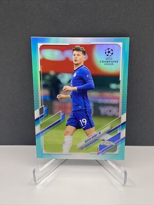 20-21 Topps Chrome UEFA Mason Mount Aqua Refractor #/199 Chelsea FC England MNT
