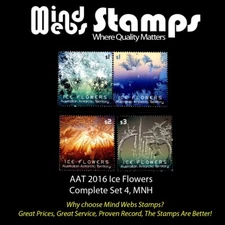 2016 (AAT) Australian Antarctic Territory, Ice Flowers, Complete Set of 4, MNH