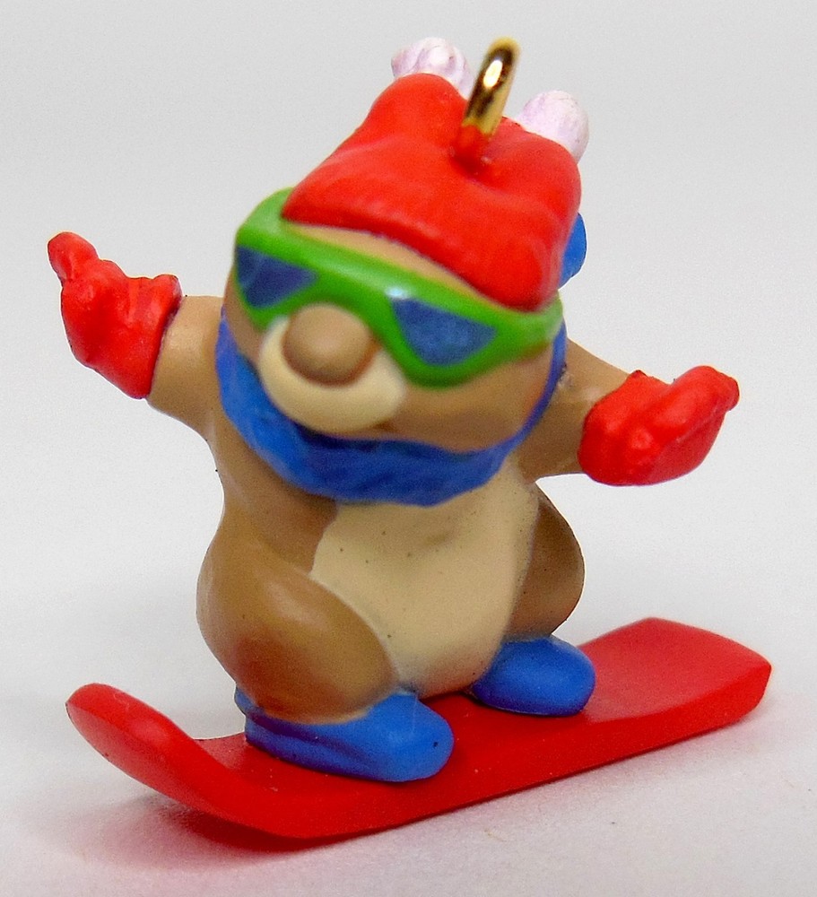 Vtg 1997 Hallmark Snowboard Bunny Mini Keepsake Ornament