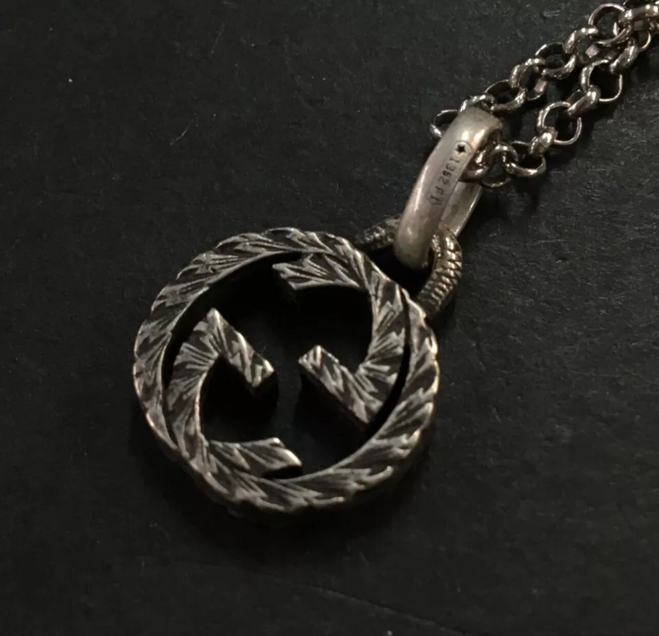 Authentic GUCCI Arabesque Interlocking G Silver 9… - image 6