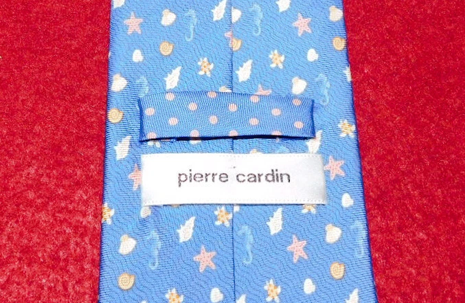 PIERRE CARDIN LIGHT BLUE/WHITE/PINK SEA LIFE MOTIF TIE - TIES - DESIGNER TIES. - Image 3 of 3