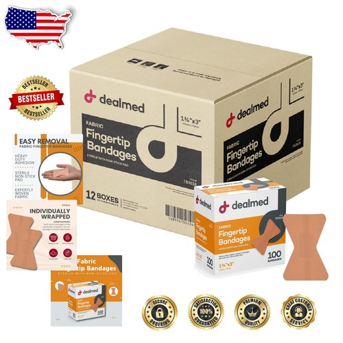 Breathable Latex-Free Fingertip Bandage Pack - 100 Sterile Adhesive Bandages