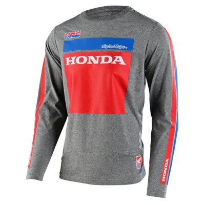#ad #ad Troy Lee Designs TLD Honda RS 750 Long Sleeve Tee T Shirt Heather Grey Men#x27;s LG $24.99