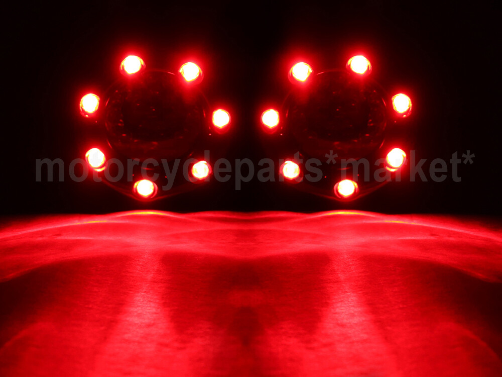 Black/Red FireRing LED Bullet Turn Signals Kit for HD Harley Touring