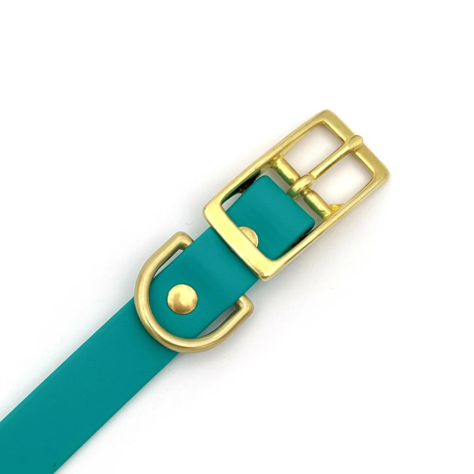 Custom Biothane Dog Collar – Solid Brass & Name Tag – Waterproof & Durable - Image 3 of 4