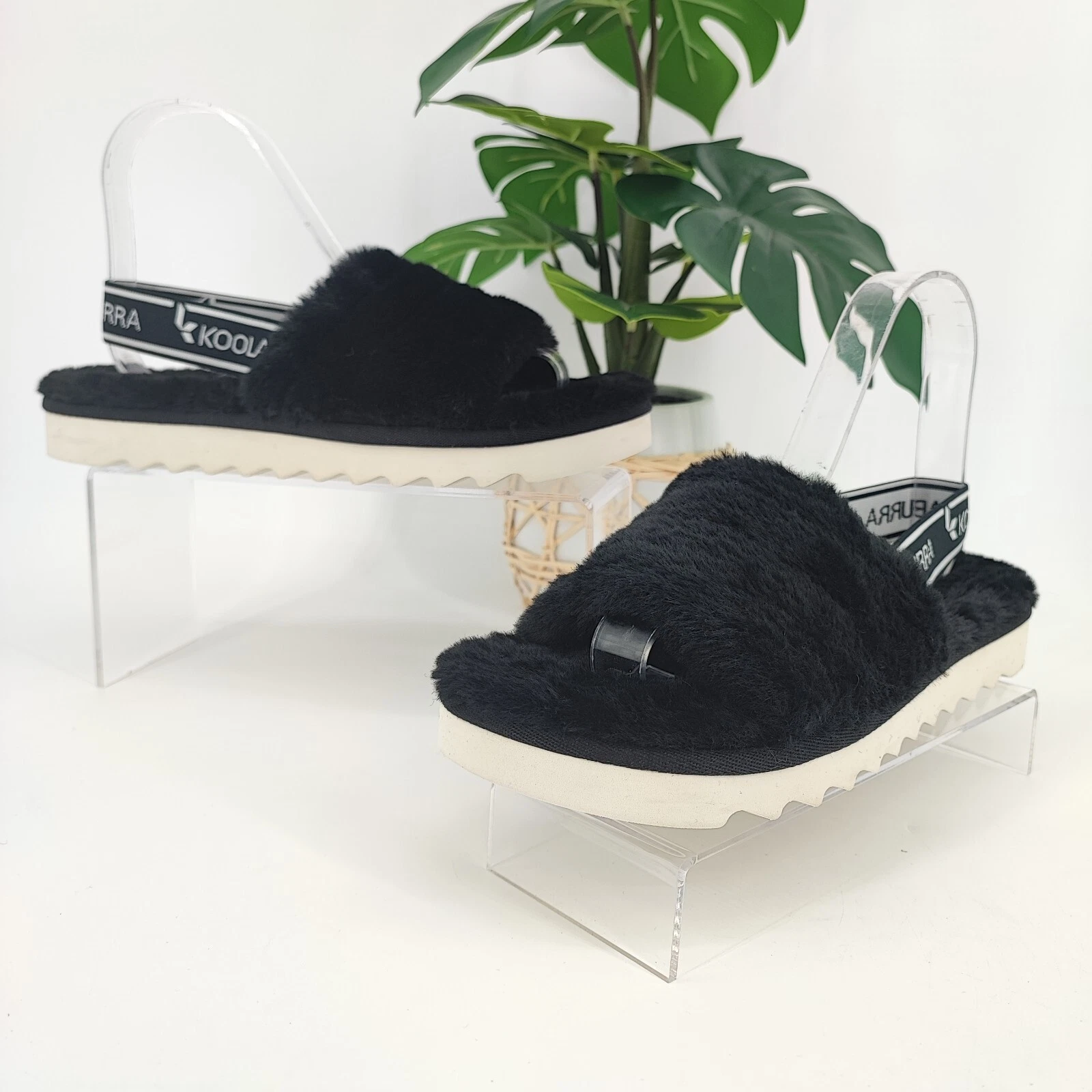 Kookaburra By Ugg sandalo donna nero shearling slingback taglia 5 US