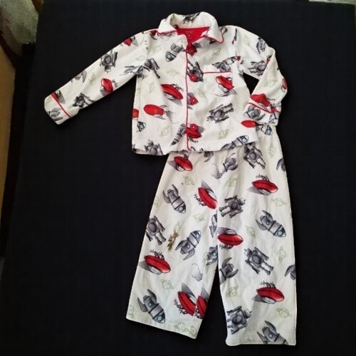 * Pijama de franela pesada CARTER’S robot y nave espacial niños talla 3T - Imagen 1 de 3