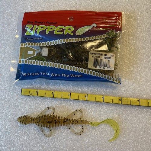 Original Zipper Lizard •6"•Pumpkin/Chart Tail •8 Pack