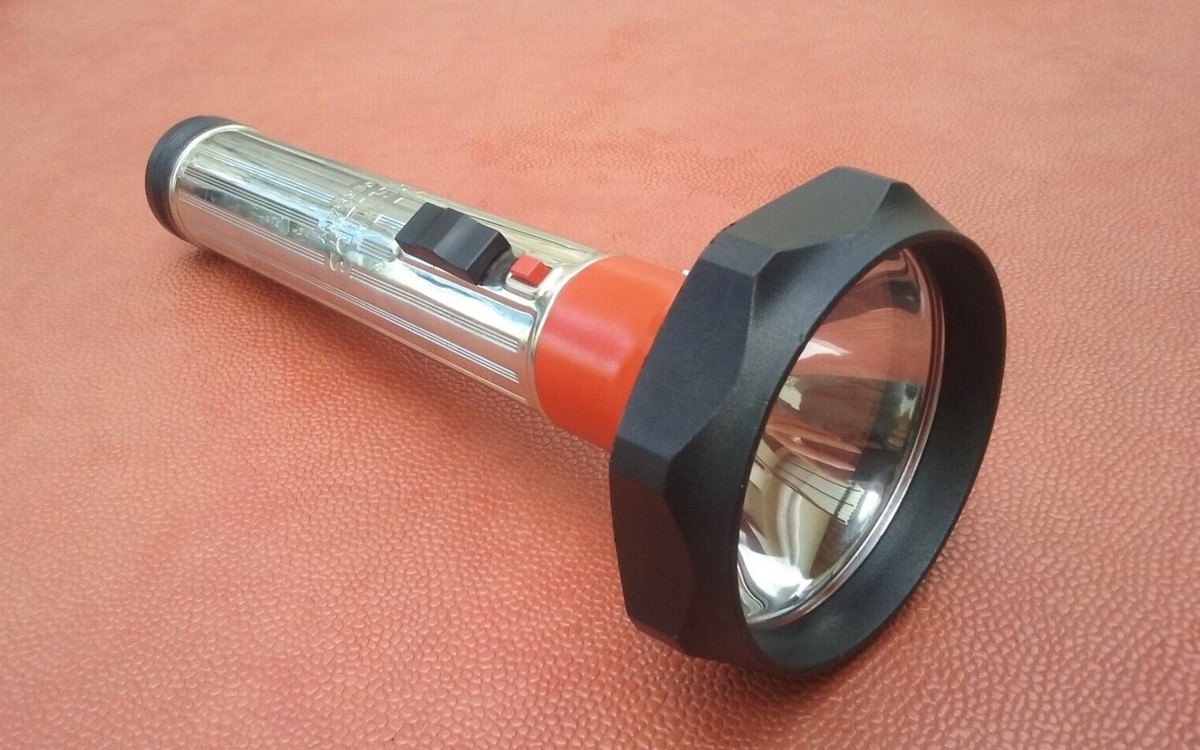 Lampe Torche Vintage Philips Années 80 - Allemagne - Métal Argent/rouge