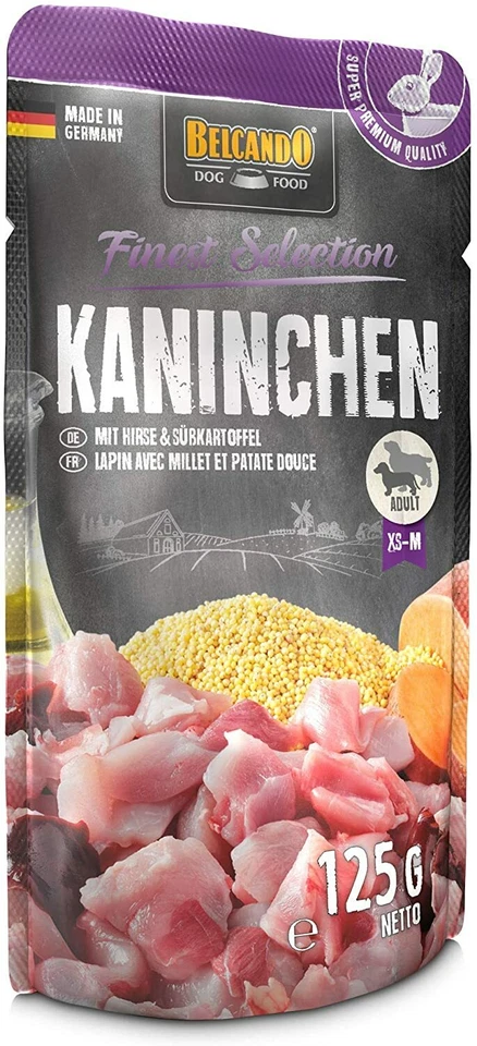 Belcando Frischebeutel 12x125g Kaninchen mit Hirse & Süßkartoffel für Hunde - Bild 3 von 3