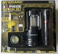 Zerodark 3 X Piece Tactical Set Lantern + Headlamp + Flashlight Outdoors, Home