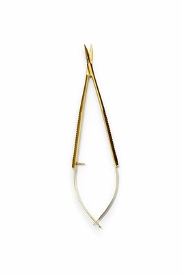 Kamiyama Micro Scissors for Neurosurgery 18cm Gold Color Straight Handle