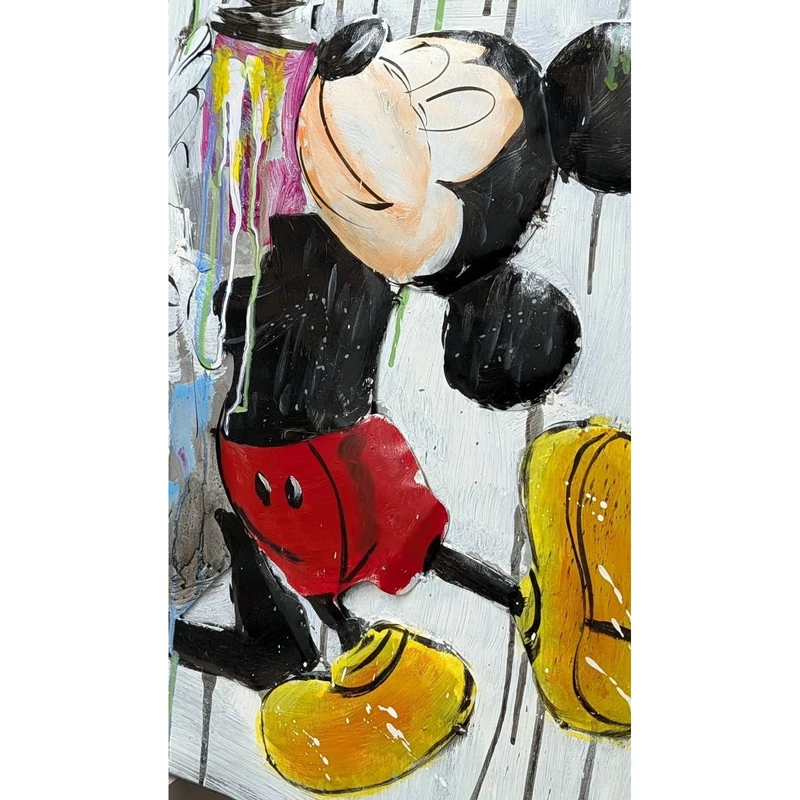 Quadro Metallo Topolino Mickey Mouse Disney Bomboletta Spray Street PopArt 60x80, fotografia 4 di 9