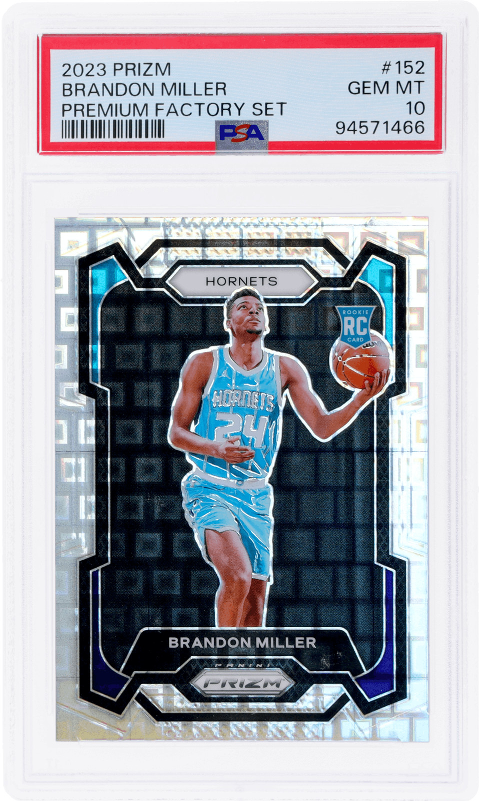 2023 Panini Prizm Brandon Miller Premium Factory Set #152 /150 PSA 10