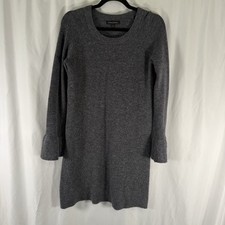 Banana Republic Wool Blend Sweater Dress Women's XS Grey Long Sleeve Crew Neck
