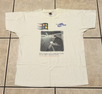 Vtg Y2K Microsoft TechNet IT People Shirt XL Windows XP 95 NT PC Apple Macintosh