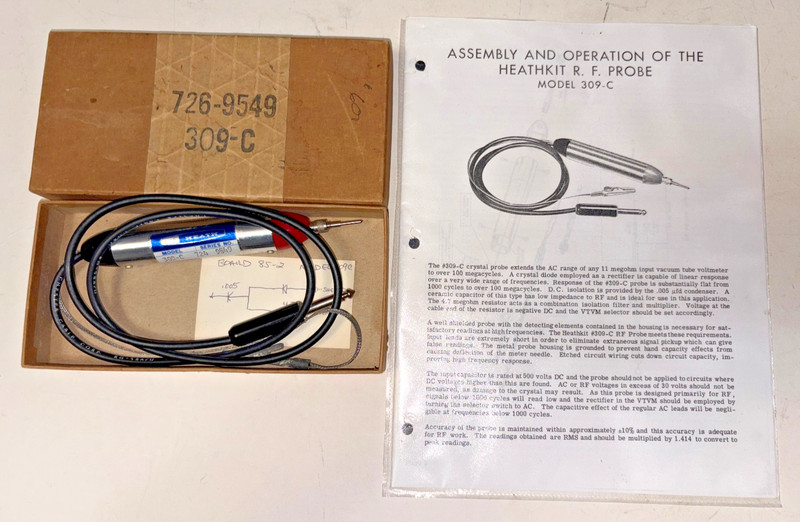 Vintage Heathkit 309-C RF Probe original box