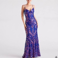 Windsor Ariel Sequin Dress Formal Gown