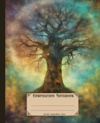 Composition Notebook. Oak tree: Vintage mystical fairy woodland nature theme. Ae